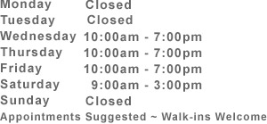 Joe Seminara Salon, Weymouth, MA - Hours of Operation